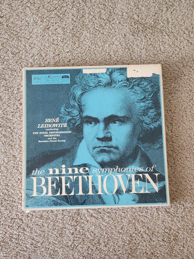 7 LP Boxed Set Nine Symphonies of Beethoven Rene Leibowitz,Reader's Digest RCA