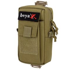 Tactical Molle Backpack Shoulder Strap Pouch, Carrying Kit Bag Sport Phone Pouch Accessories Attachment Pouch Add-on Pouch, Patch Included