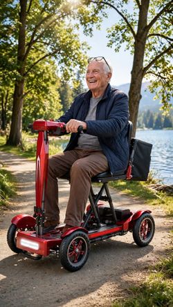 🛵 AgelessJoy Carbon Fiber Mobility Scooter 43 lbs Lightweight Design | 330 lbs Capacity  🔋 24V 12Ah battery 🛣️ Up to 15 miles per charge ⚡ Up to 5 
