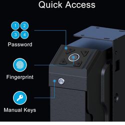  Safe for  Biometric Bedside Pis Safe for Nightstand Fingerprint Drop Down Single G Safe Night Stand Desk Vehicle Mounted, Finger Print