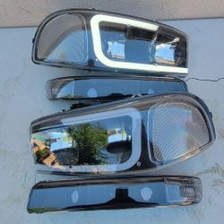 99-06 Gmc Sierra Yukon LED DRL Headlights Luces Micas Calaveras Faros Faroles Focos Headlamps 