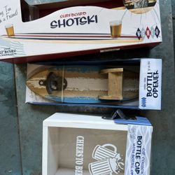 Bottle Opener Bar Set /surfboard Shotski / Bottle Cap Collected
