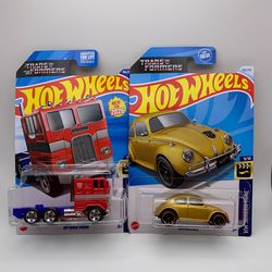 Hot Wheels "Transformers" Optimus Prime and Bumblebee