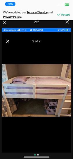 Full Size White Loft Bed