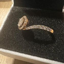 18 Karat Rose Gold & Diamond Engagement Ring 
