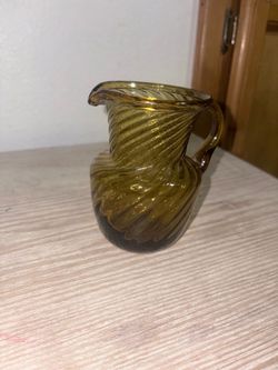 Amber Glass Swirl small Pitcher