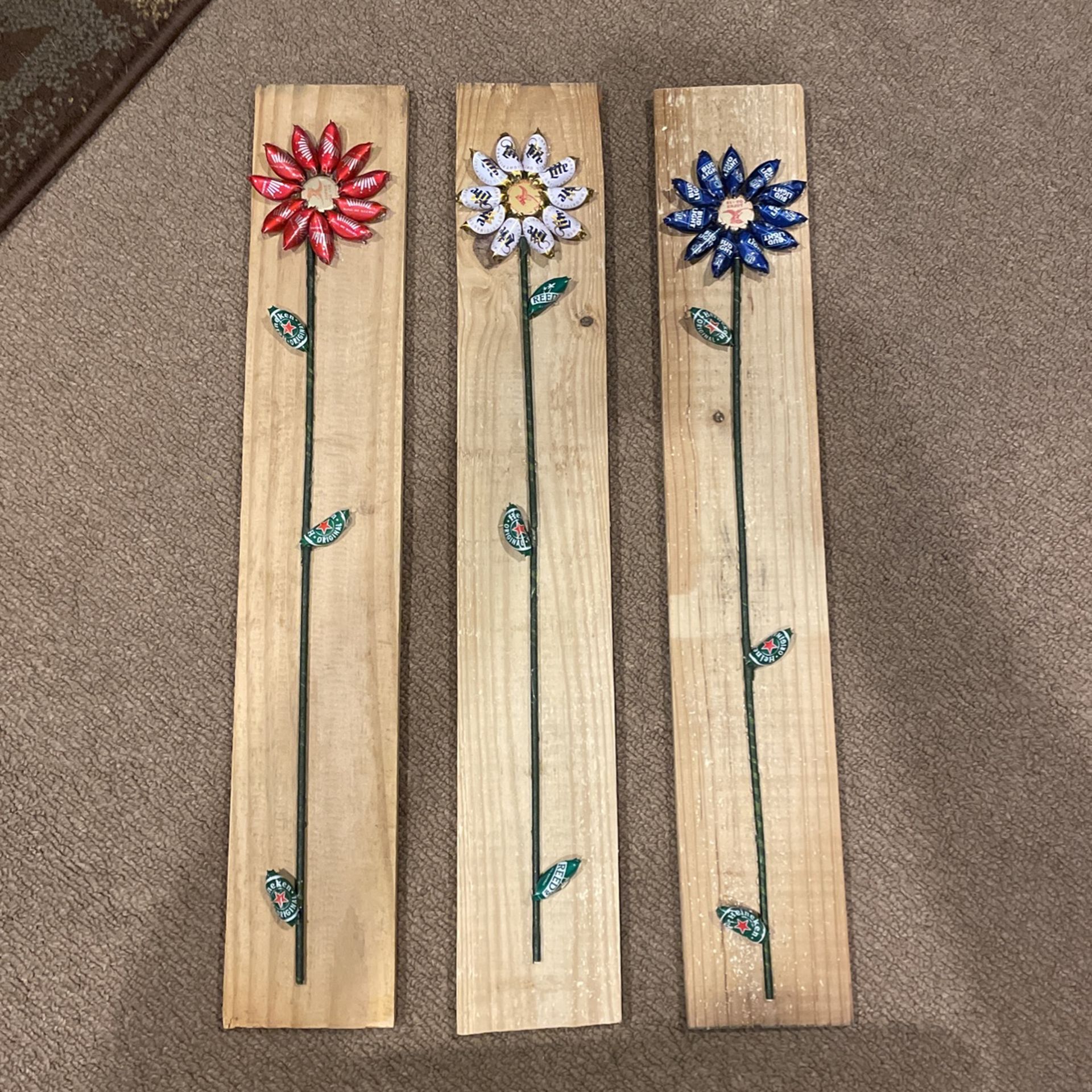 Handmade Beer bottle caps Flower Wall Art