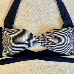 NEW Super Cute Navy Pinstripe Halter Bikini 