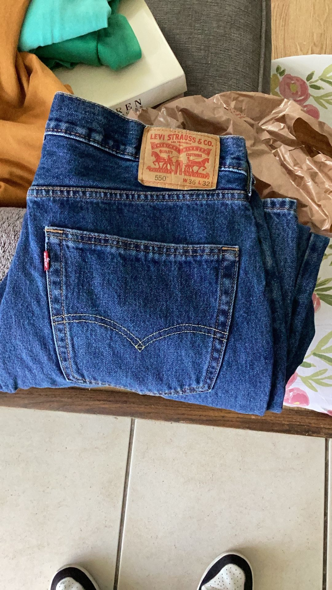 Levi’s Jeans 550 Mens Size 36x32 Color Blue New Orignal