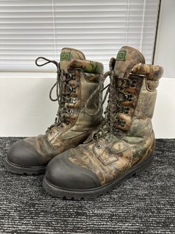 Mens Cabelas Camo Hunting Work Boots 12 Medium D