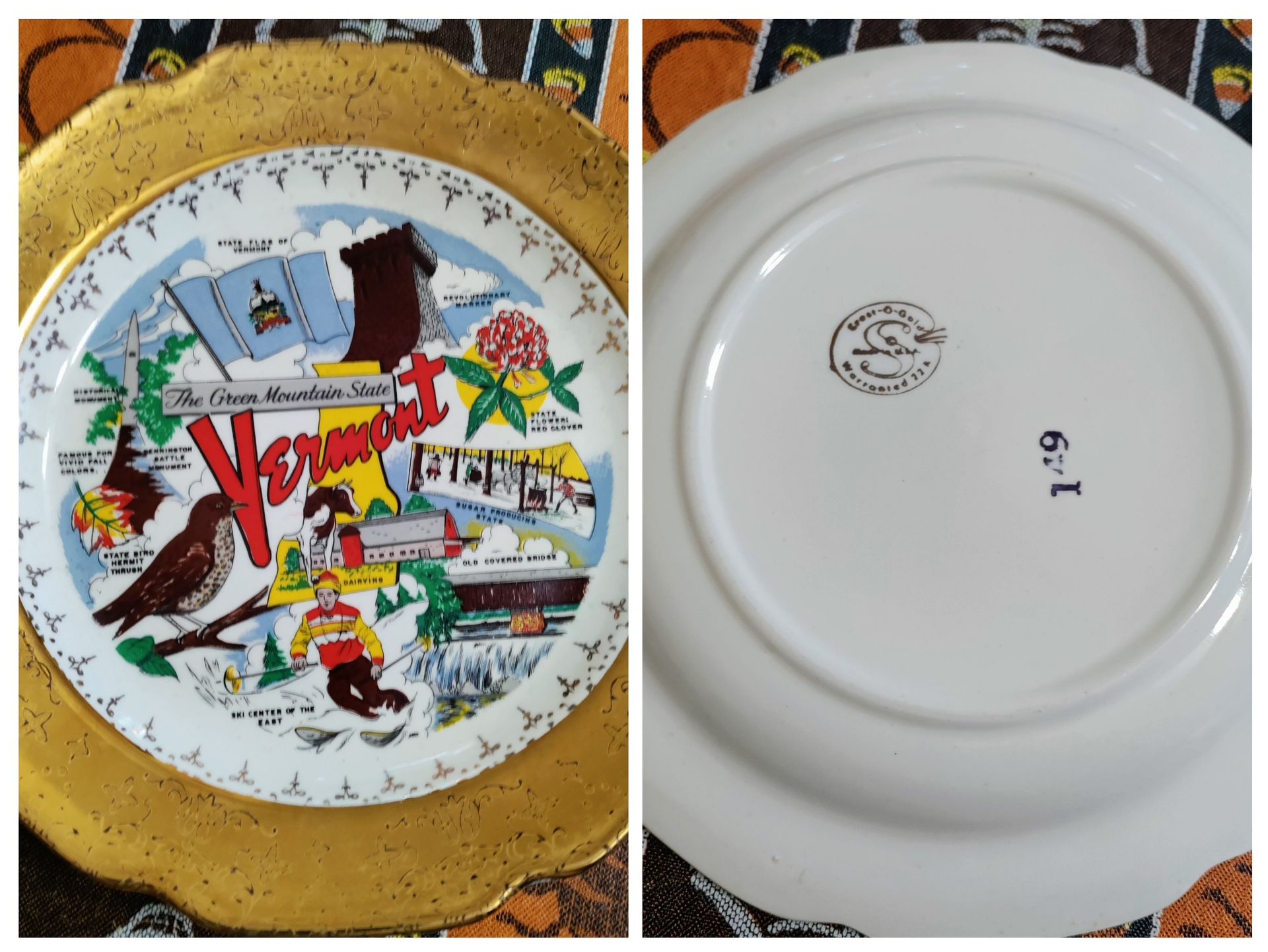 Vermont Souvenir Plate