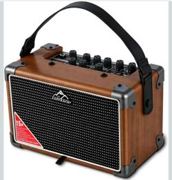 EASTROCK 15W Electric Guitar Amp, EGA-15W Portable Guitar Amplifier with Bluetooth, Built-in Looper & Drum Machine Speaker, AUX/OTG/Headphone, 8 Voice