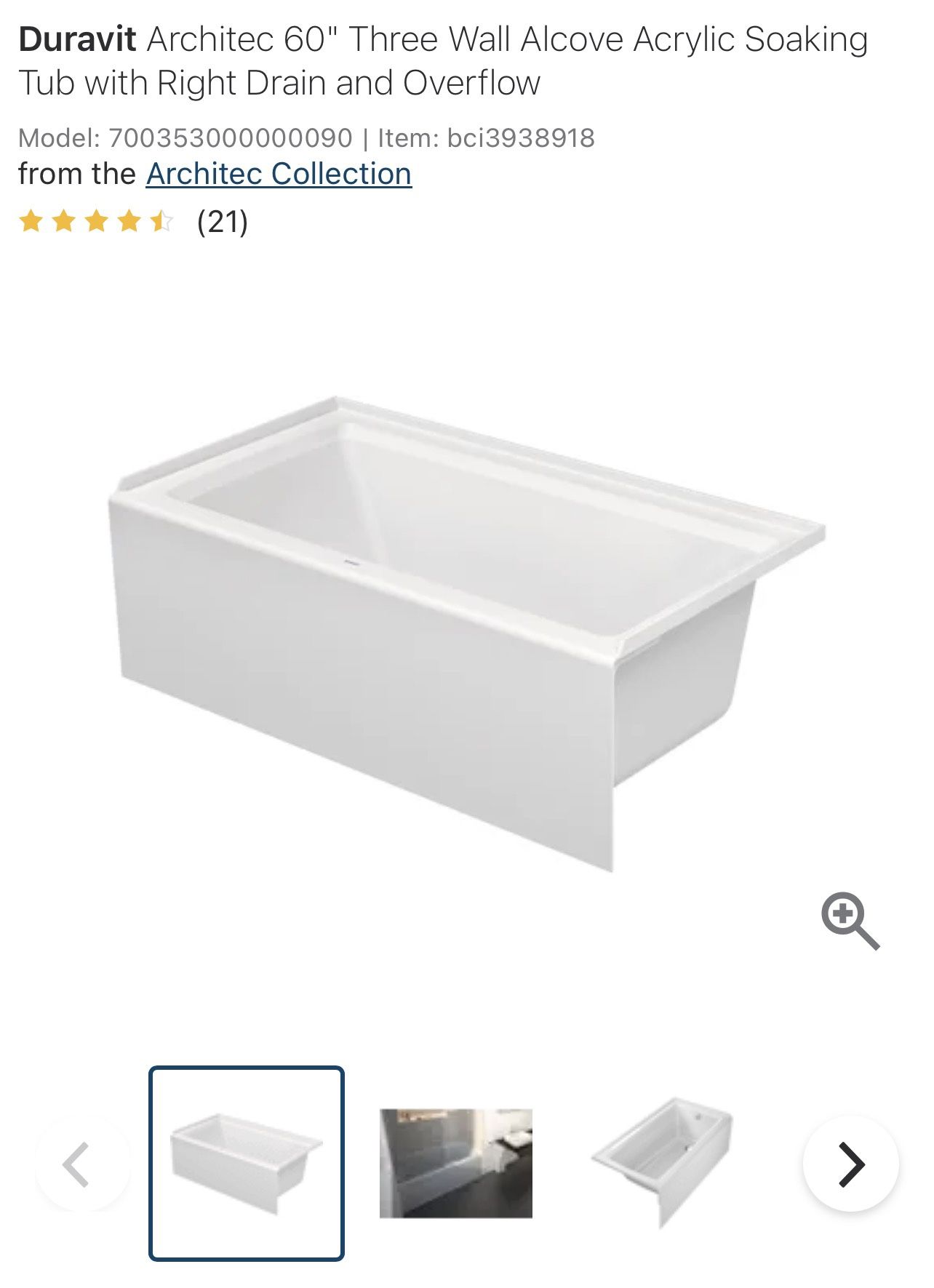 Right Drain Bath Tub -60*32