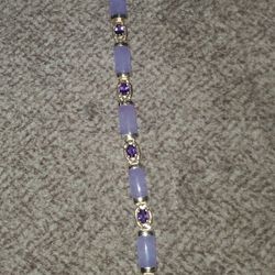 14k Gold, Lavender, Amethyst Bracelet.