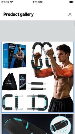 Twister Arm Trainer, Chest Workout Equipment, Blue Home Gym Strength Trainer for Men & Women, Adjustable 5 Resistance (40-130 lbs), Anti-Slip Handles 