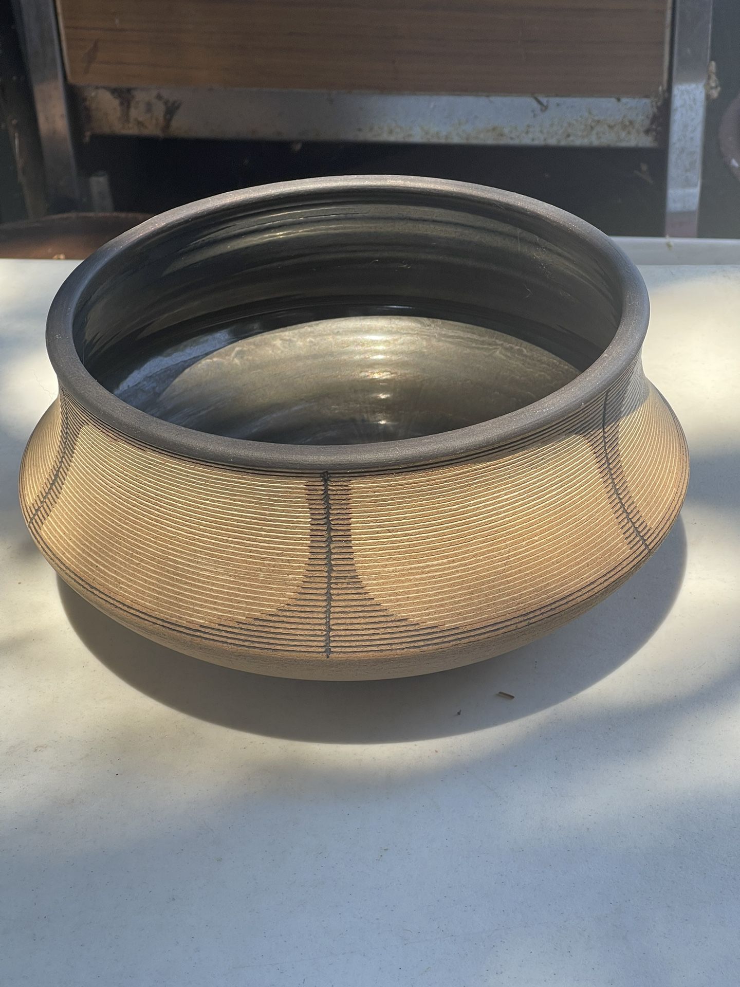Extra Large Renee Margolin Pottery Big Round Bowl Design