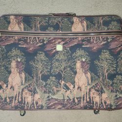 Capezio Collection 3 Piece Set Vintage Luggage Horse Fox Hunt Woodland