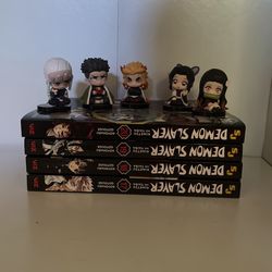 Demon Slayer Manga Vol. 17-20 + Mini Figures