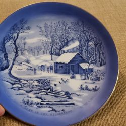 Vintage Currier & Ives "HOME IN THE WILDERNESS" Plate ~ Made in Japan

