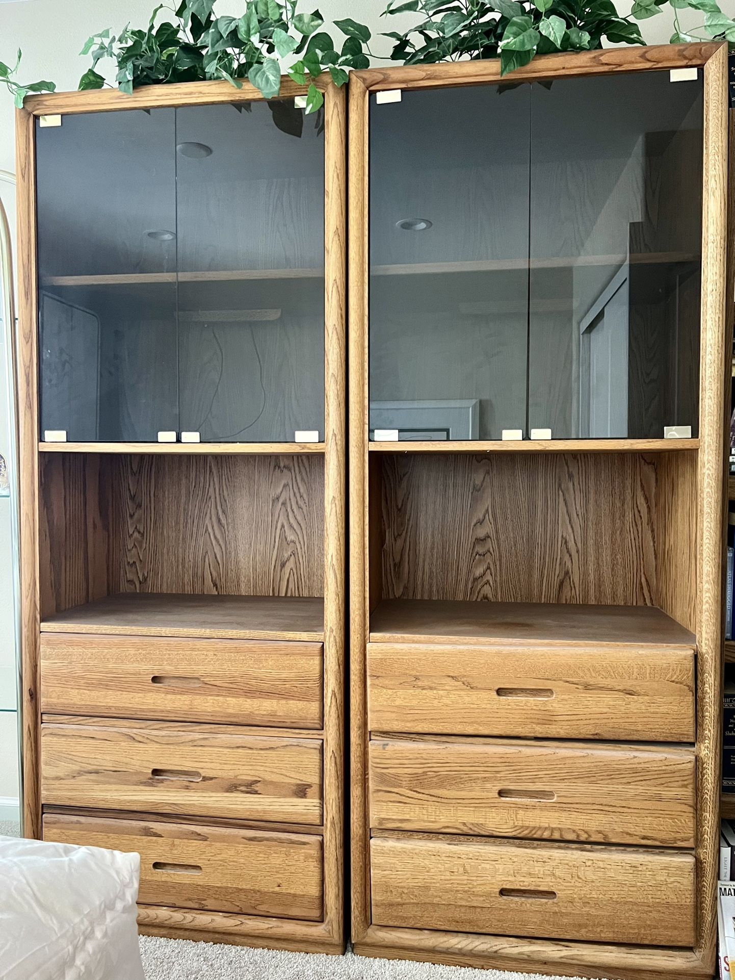 Two Solid Oak Bookshelves 