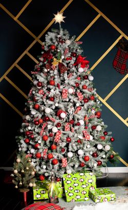7.5-ft Flocked White Christmas Tree