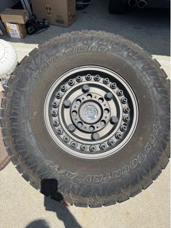 Black rhino rims with 37” Toyo all terrains 5x5.5