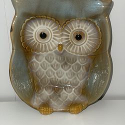 Ceramic Owl Serving Bowl Vintage Antique 