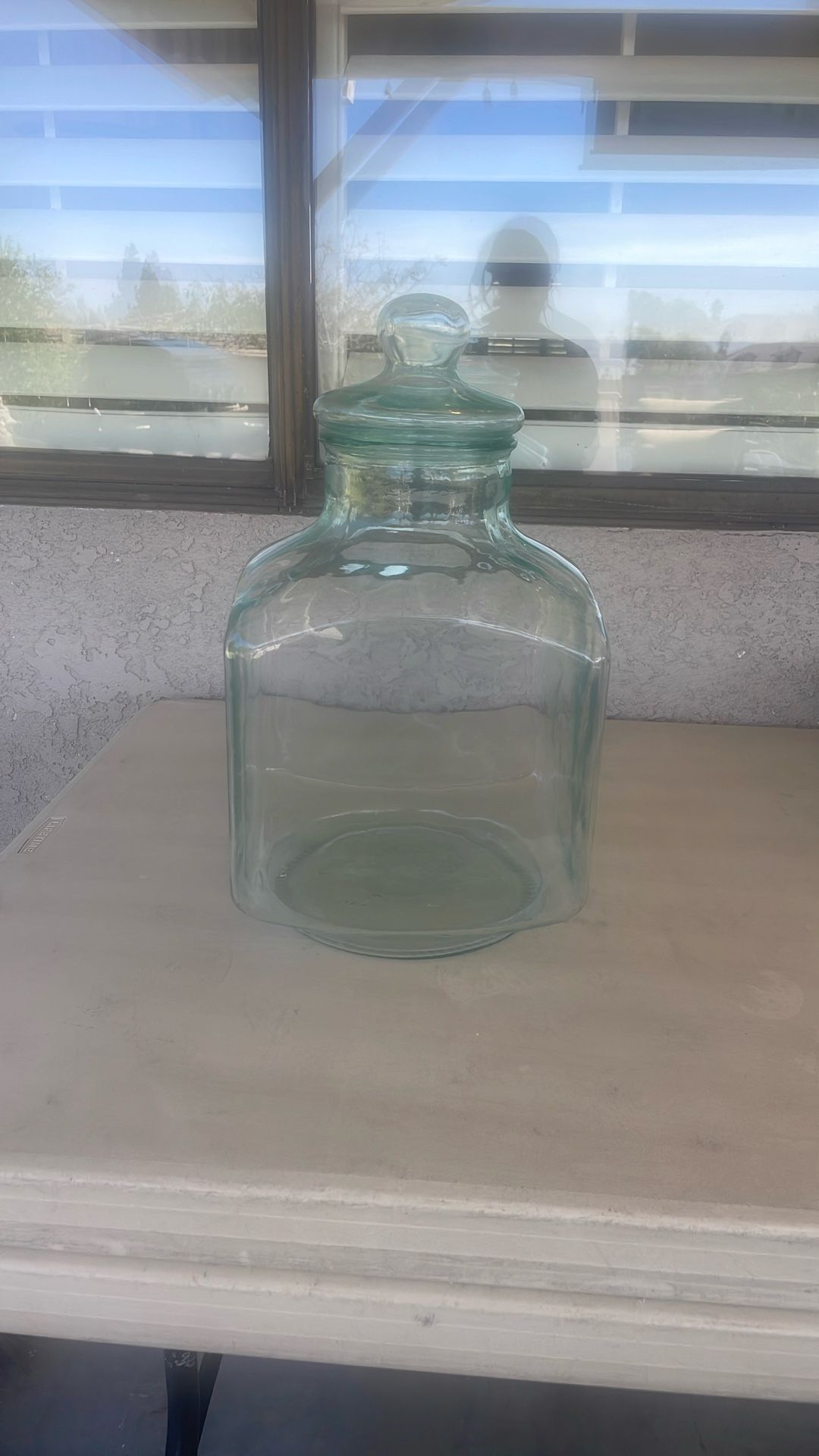 Made In Italy Green Glass Vintage Beverage 5 Gallon Container