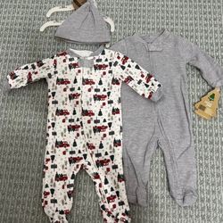 Brand new in tags Christmas Chick Pea 3 Pcs Unisex Baby Coveralls With Hat 3-6 Months Christmas