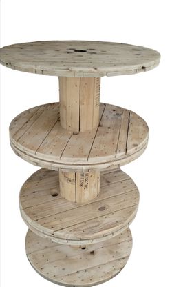 Wooden Spool Display Rustic