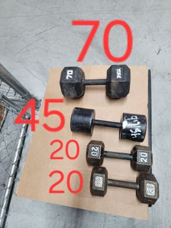 York and Mixed Brand Dumbbells - 20lb, 45lb, 70lb Strong Biceps, Triceps, Delivery extra. Miami. 

Not selling separately 

Delivery for.extra

$100 E