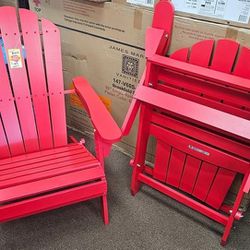 red wood chairs