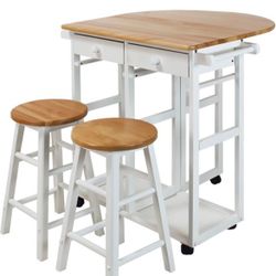 Small Kitchen Cart  With Stools