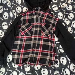 Black and red plaid sweater