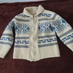VTG 70s Mens Pendleton USA Sweater Jacket 100% Wool Lebowski Dude Cowichan Sz M