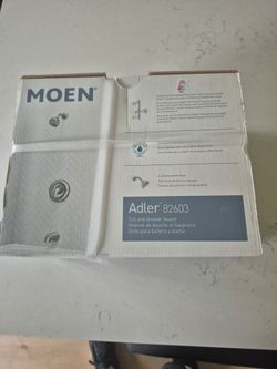 New. Moen Adler Chrome shower and tub fixture set