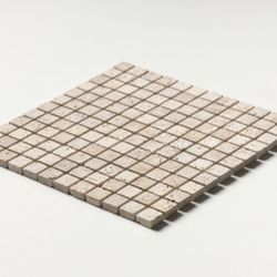 New Chiaro Tumbled 1×1 Travertine Mosaic 60 square feet