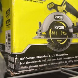 Ryobi 18 volt brushless HP 6-1/2” Circular saw  