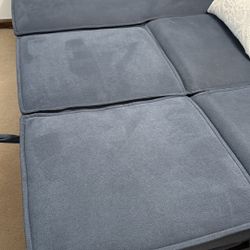 Playmax Denim 94''2 Piece Left Arm Facing Pop-Up Sleeper Chaise Sectional & Chair (READ DESCRIPTION)