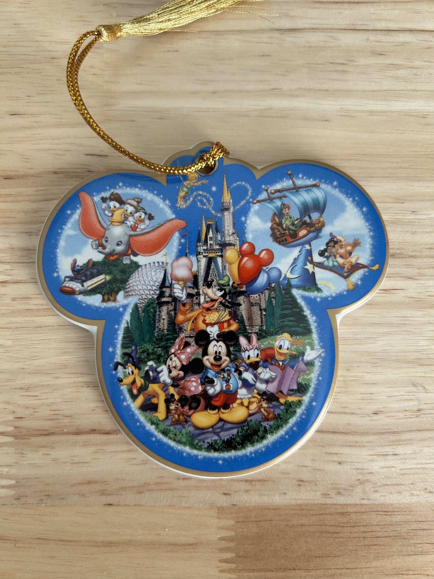 Vintage Disney World Mickey & Friends Holiday Ears Ornament Ceramic Porcelain