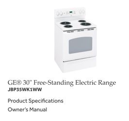 GE® 30" Free-Standing Electric Range