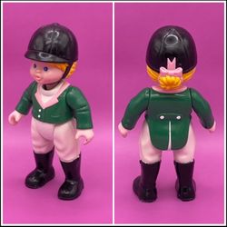 Vintage Fisher Price Loving Family Dream Dollhouse Girl Doll Horse Pony Riding Rider Cowgirl