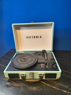 Victrola BT Suitcase Record Player With 3 Speed Turntable - Turquoise