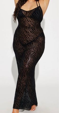Fashion Nova Ayesha Mesh Cover Up Maxi Dress