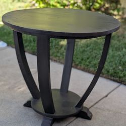 ROUND END/SIDE TABLE BLACK/BROWN 