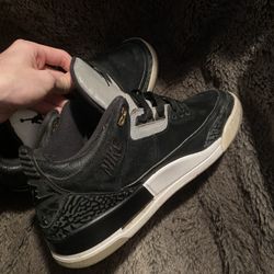Jordan 3 Tinker Black Cement Gold SIZE 12