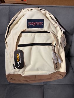JanSport Right Pack Backpack Coconut 28L  Laptop Bag Leather Bottom NWT Courdra