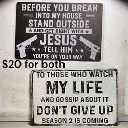 Metal Signs $20 For both!!! Merry Christmas