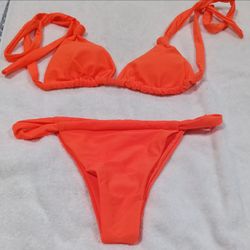 Orange String Bikini Two-Piece Set