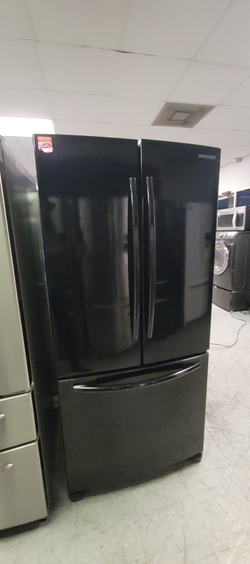 Samsung French Door Fridge — Black, Twin Cooling, Clean